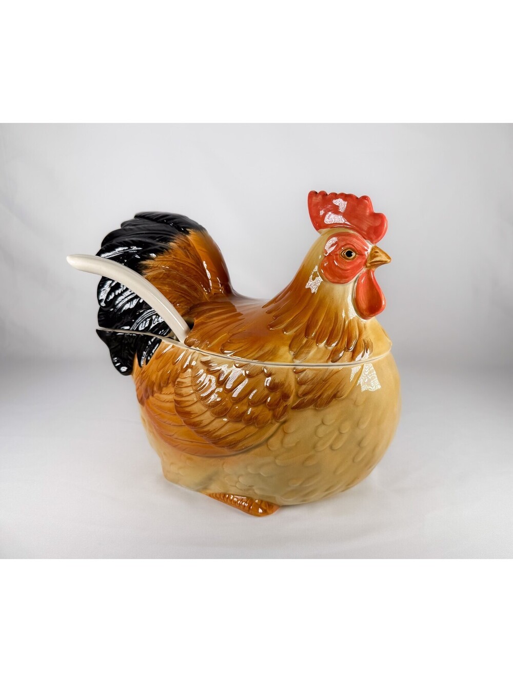 OTAGIRI Rooster Soup Tureen VTG Farmhouse Refined Rustic Ceramic Figural 1982